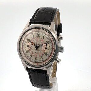Vintage 36.5mm Lockwood Men's Clamshell Chronograph Wristwatch Venus 178 Steel